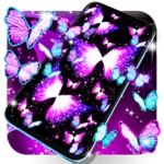 neon butterfly glow wallpapers android application logo